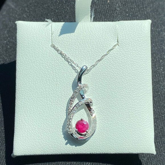 Ruby Diamond Pendant Necklace - Picture 3 of 5